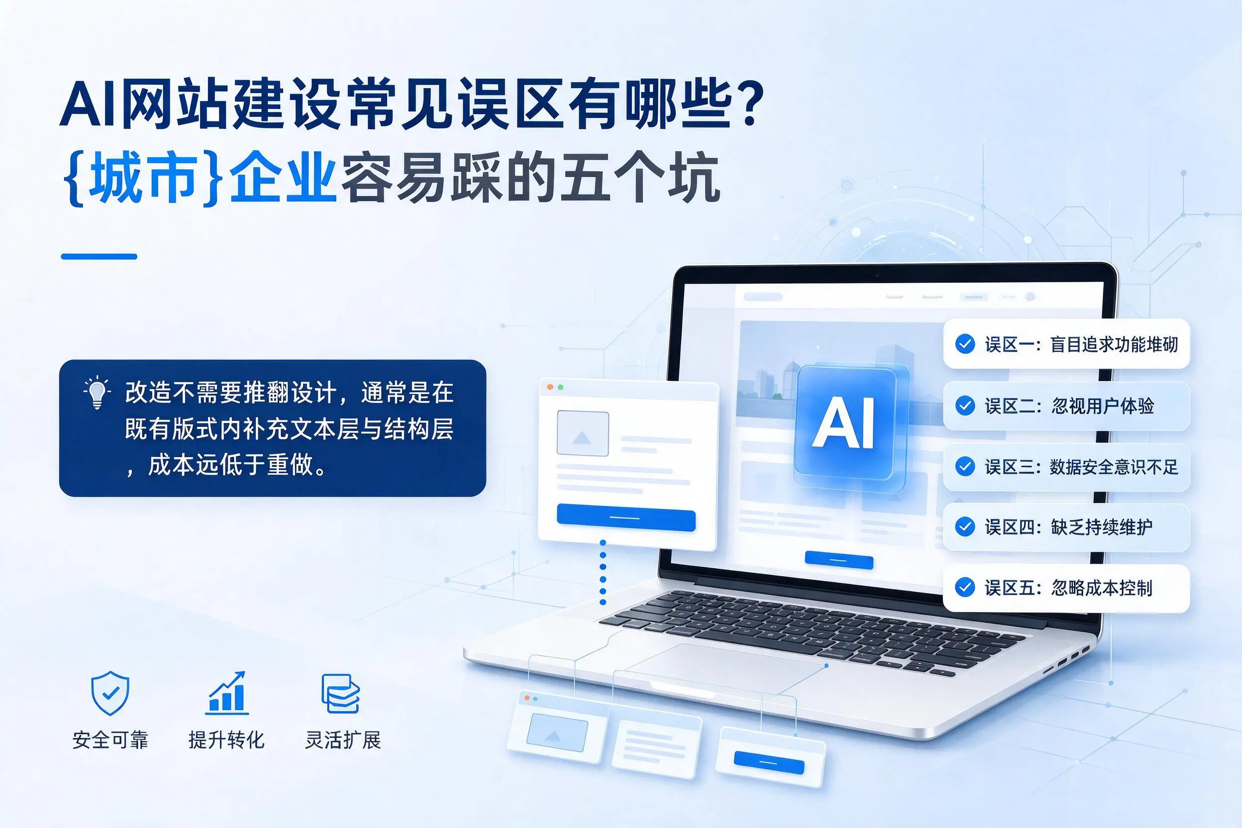 AI网站建设常见误区有哪些?宜春企业容易踩的五个坑