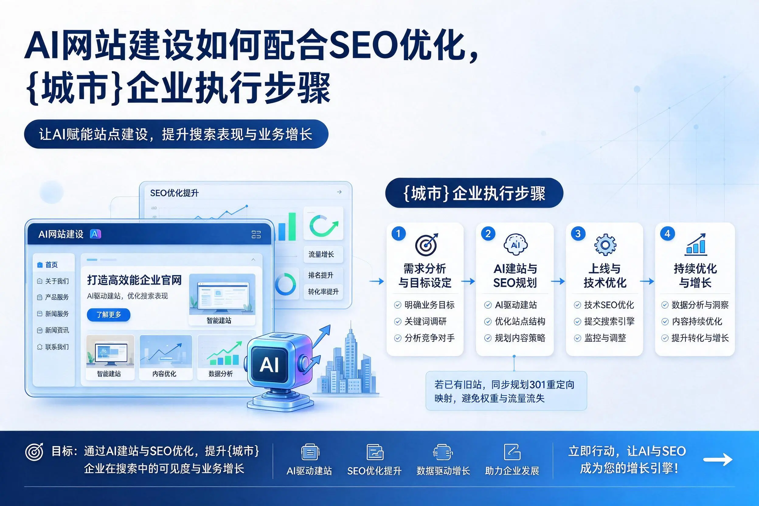 AI网站建设如何配合SEO优化，宜春企业执行步骤